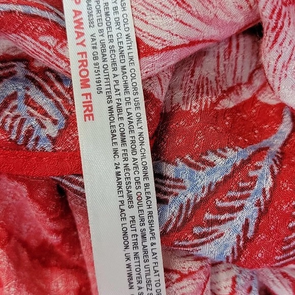 Free People Intimately Marnie Red Floral Backless Mini V-Neck Sundress SZ S - Picture 7 of 8